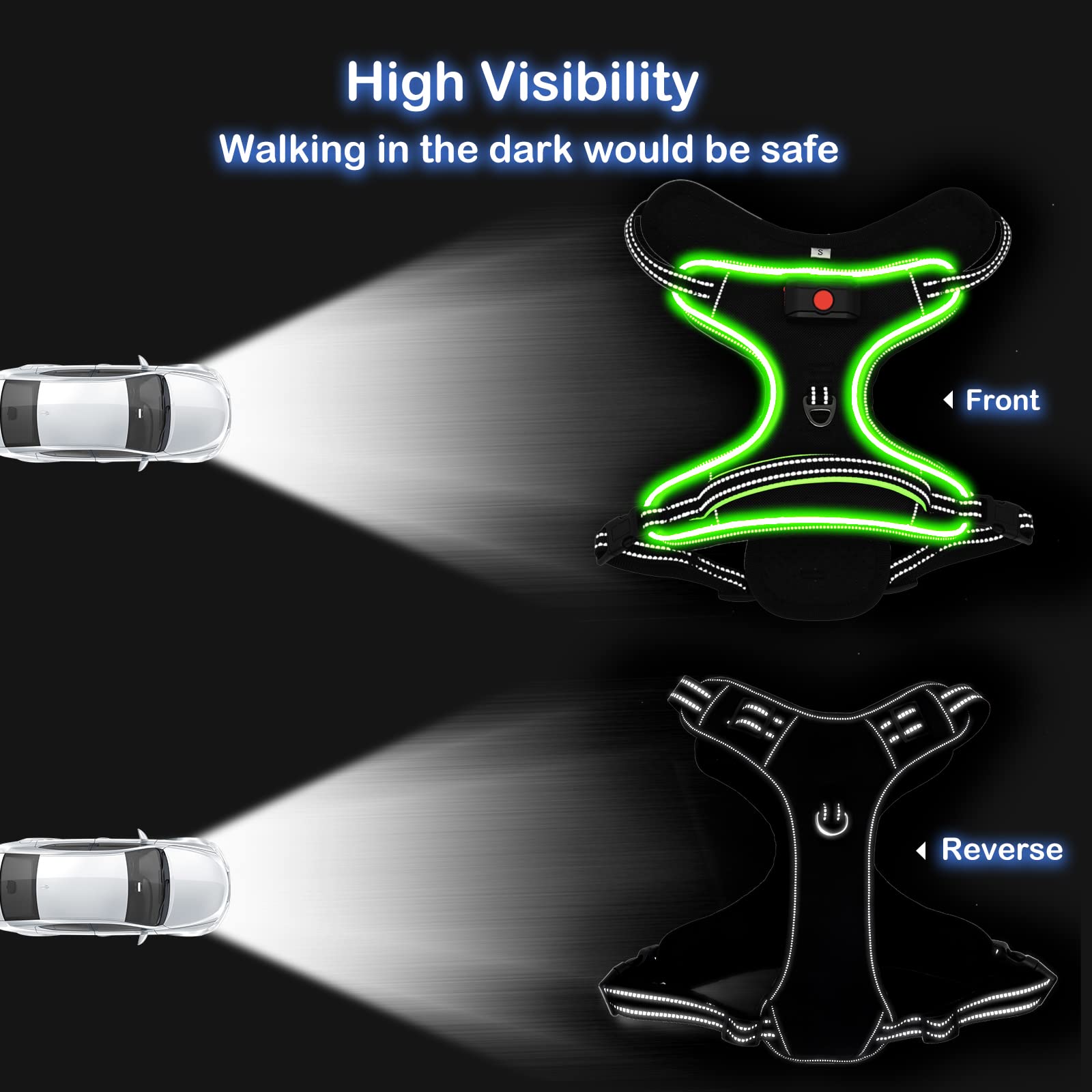 Vizbrite arnés ajustable con cuatro correas para un ajuste perfecto