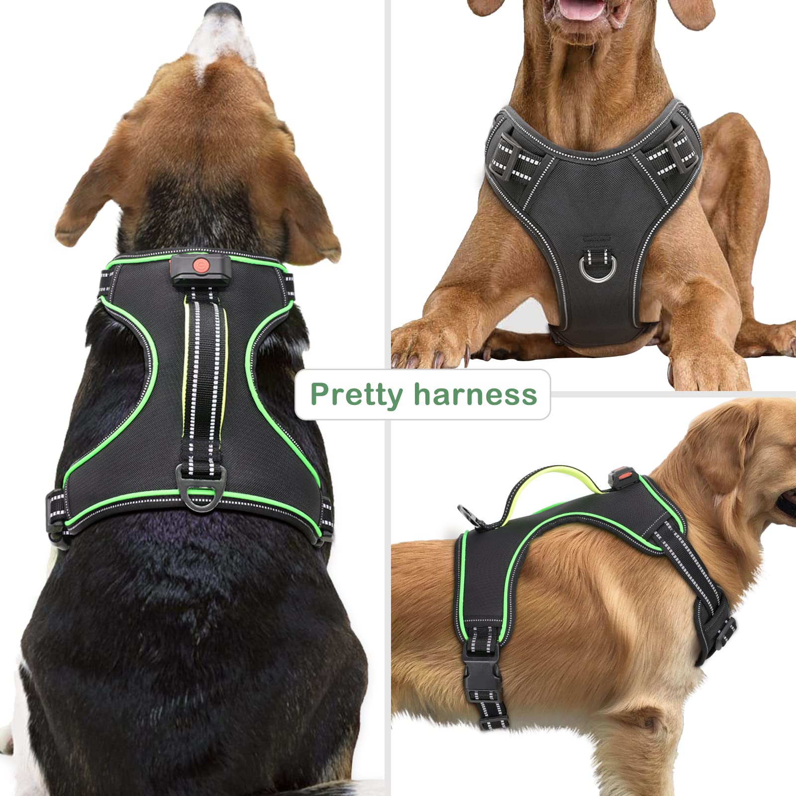 Vizbrite arnés LED con alta visibilidad nocturna para perros