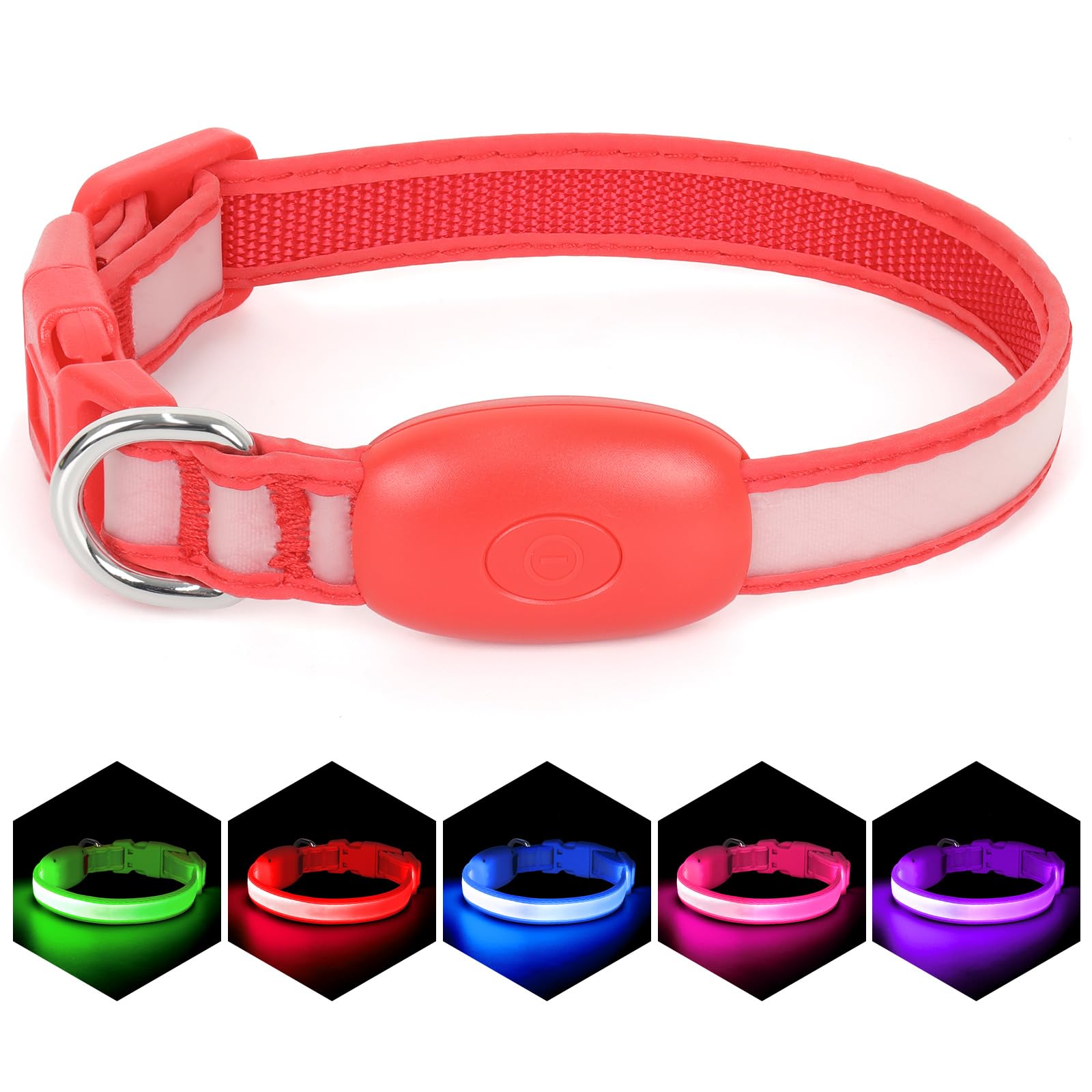 Vizpet collar luz diseno ergonomico rojo XS, confort durante cada paseo.