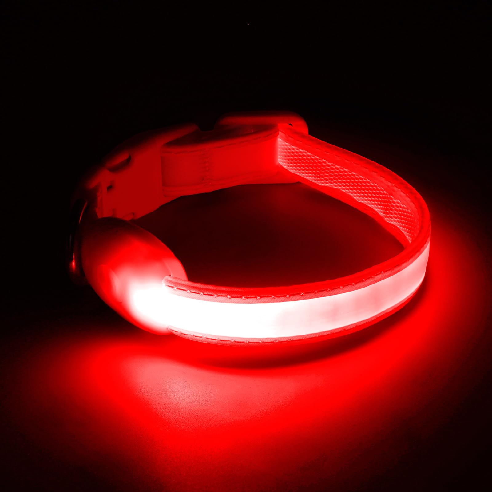Vizpet collar luz modo parpadeo rojo XS, visibilidad dinámica en la oscuridad.