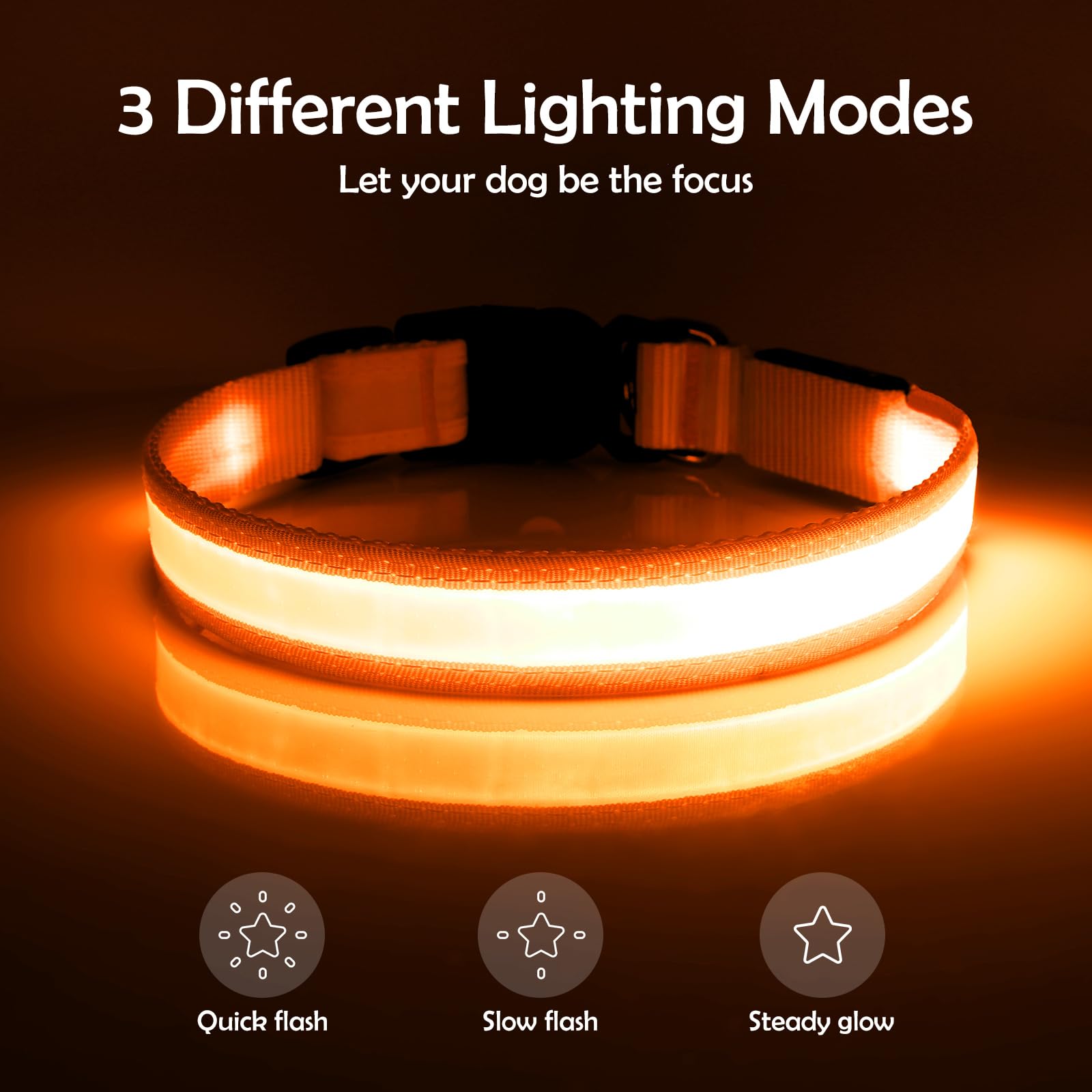 Vizpet collar LED ajustable para ajuste cómodo durante paseos
