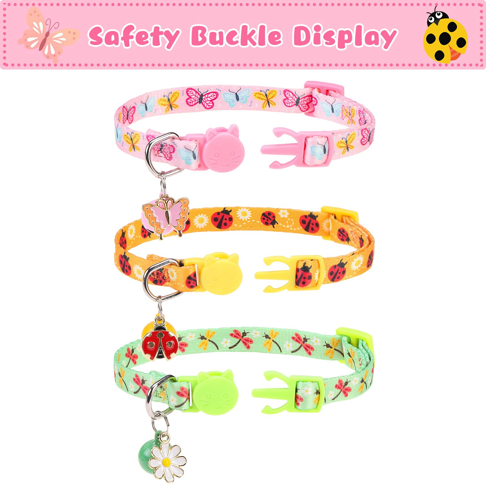 VKPETFR collar con hebilla de seguridad para gatos, fácil de quitar.