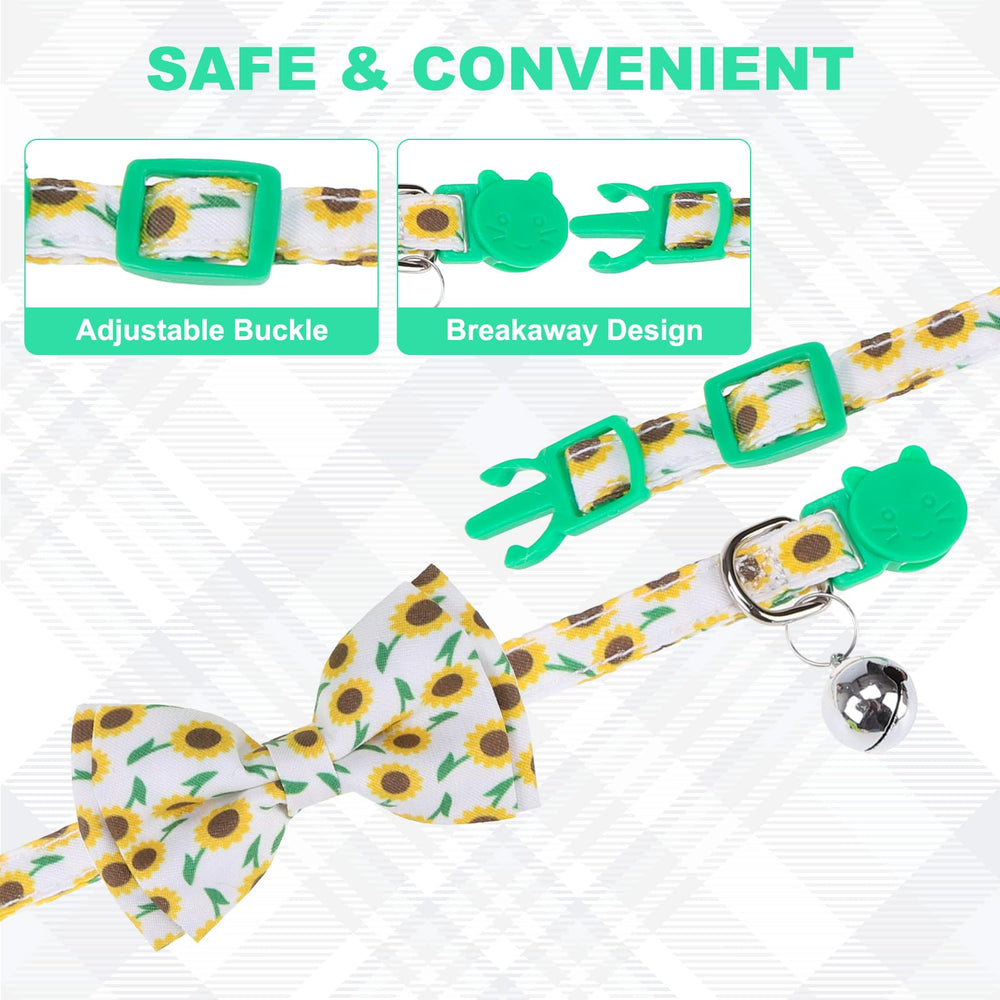 VKPETFR collar gatos lazo desmontable para cambiar estilos rápidamente.