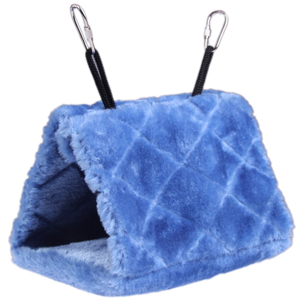 Nido de felpa Vktech para aves, hamaca azul para descanso cómodo