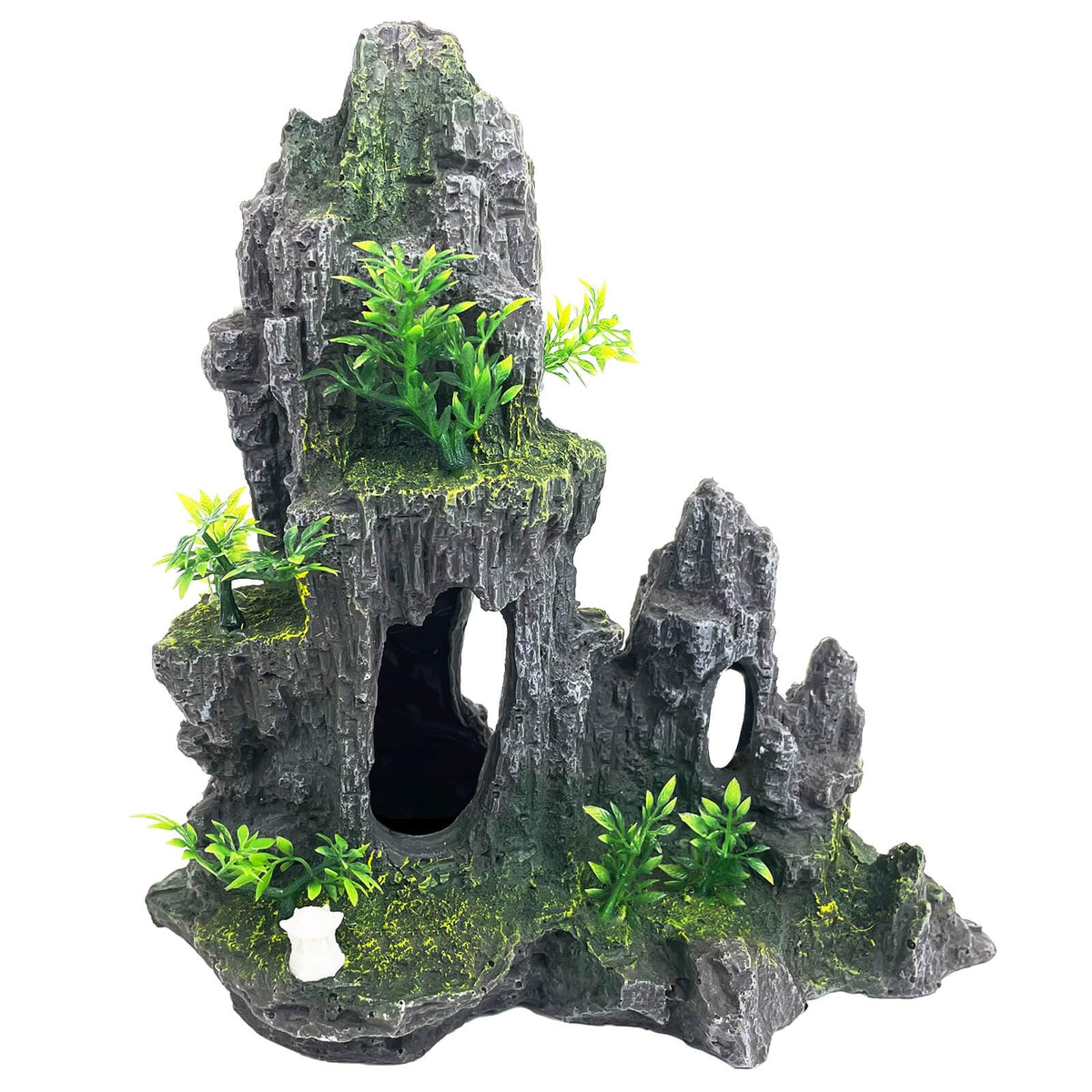 VMCN decoración acuario roca montaña vista, paisaje natural y refugio