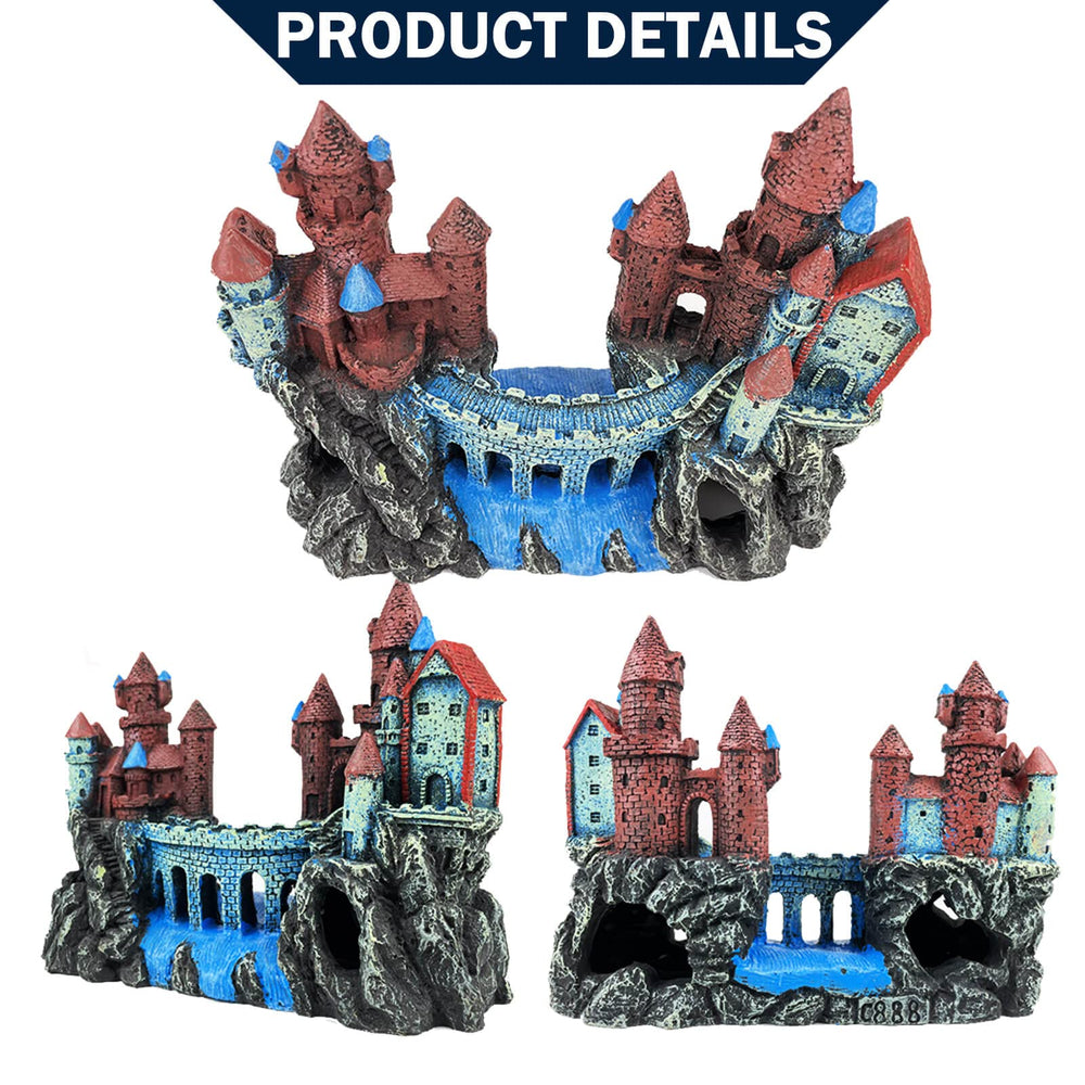 Apto para agua dulce y salada, castillo de acuario versátil.