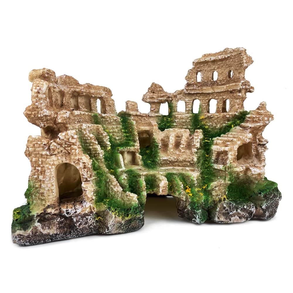VMCN columna romana ruina para acuario; mejora la estética del tanque.