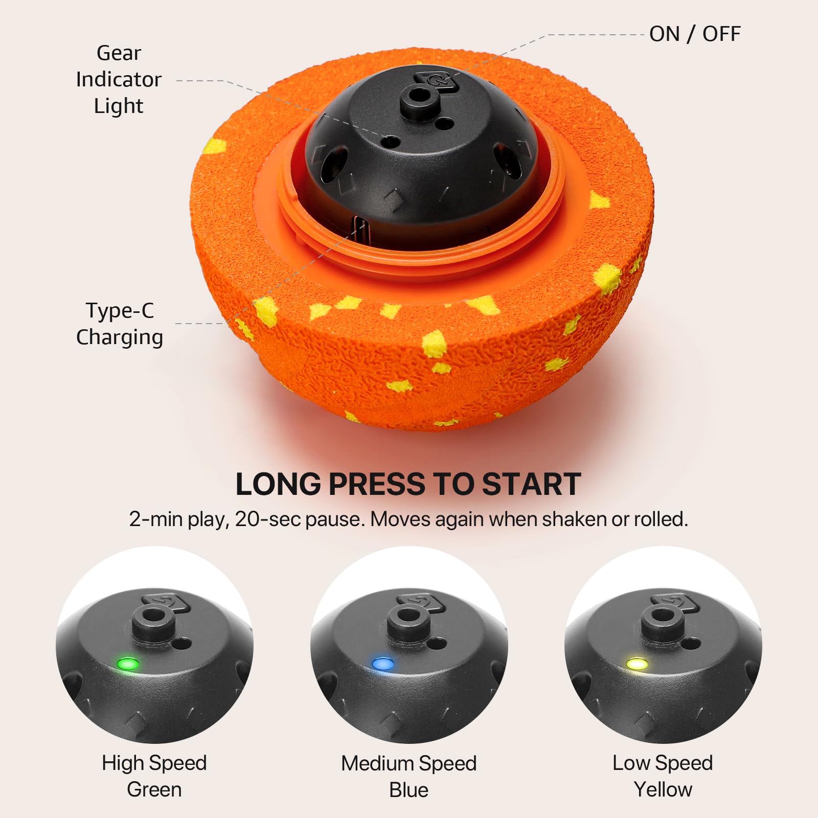 Bola interactiva VNAKIO IPX7 a prueba de agua para uso interior y exterior