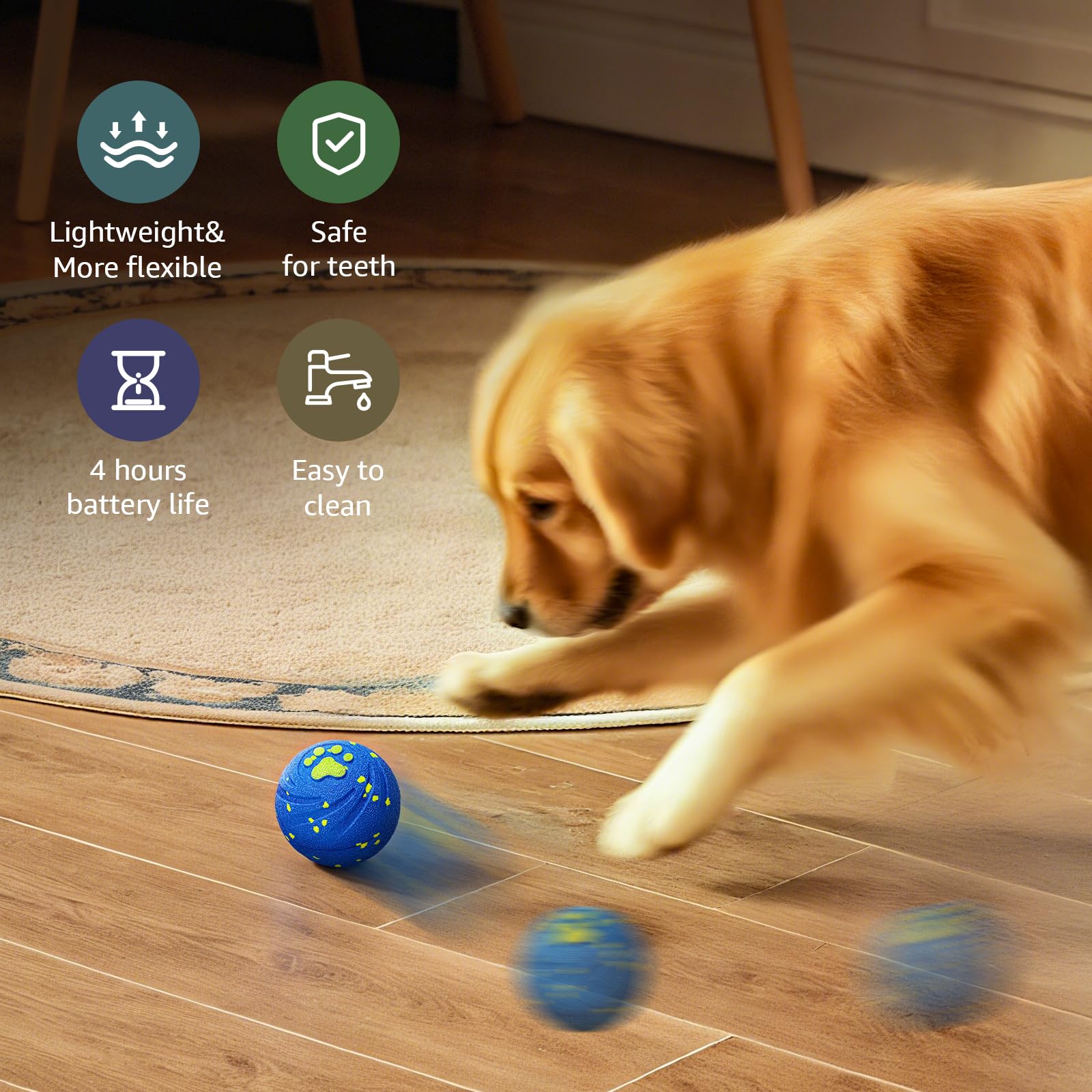 Bola interactiva VNAKIO resistente a mordidas para perros curiosos
