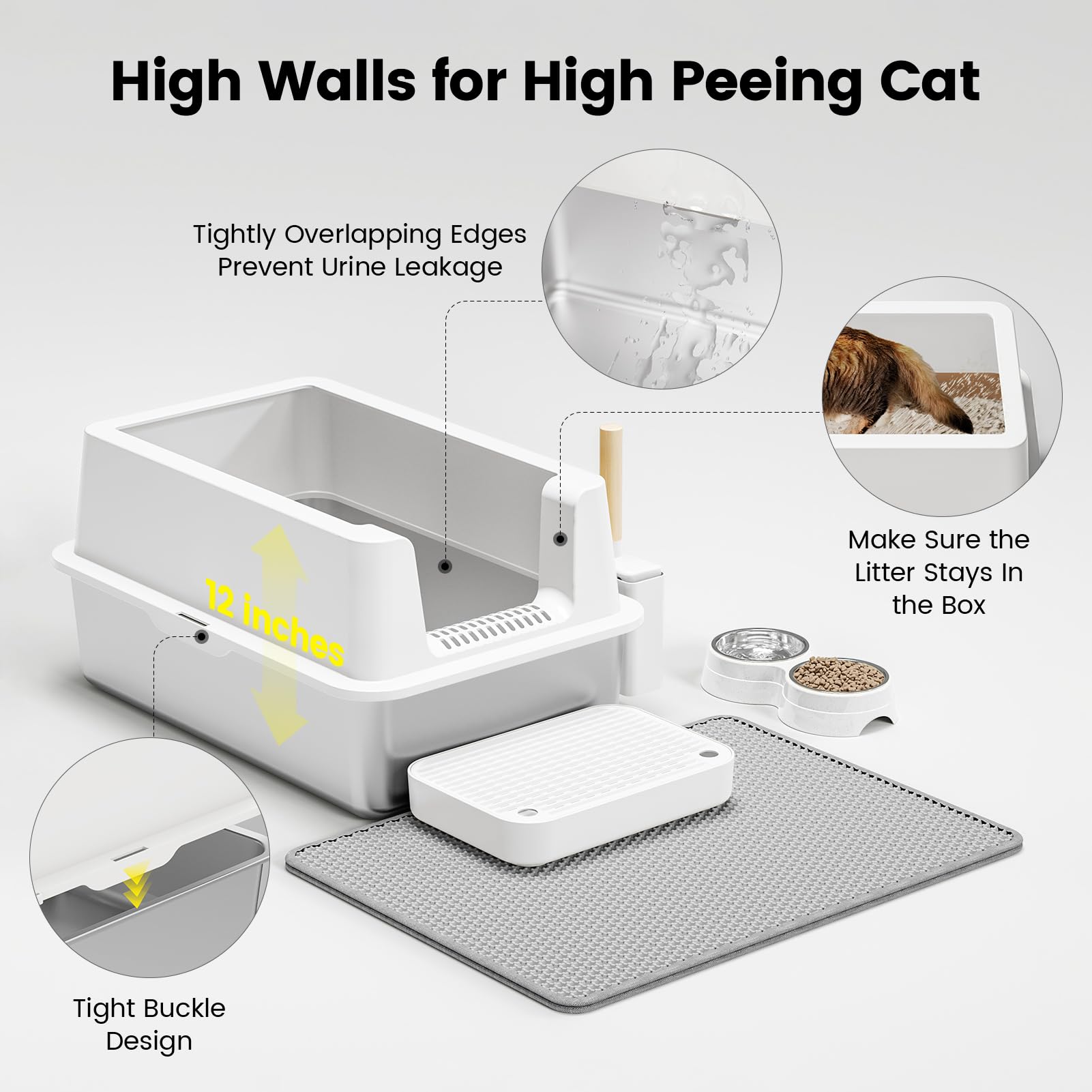 VNAKIO tazon-gato-incluido cómodo para servir agua o comida