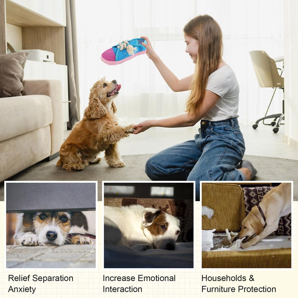 Vocheer zapato con chirriador para perros, entretenimiento interactivo en casa.