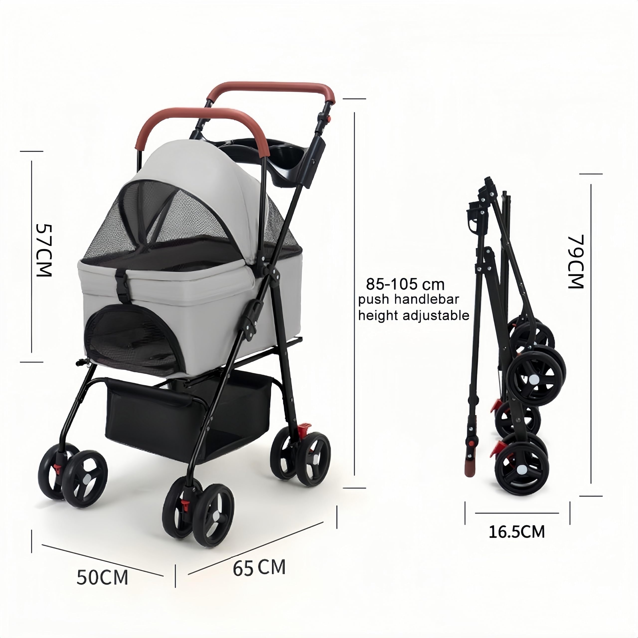 VOCRVSJY amplio almacenamiento para juguetes, snacks y accesorios durante el paseo.