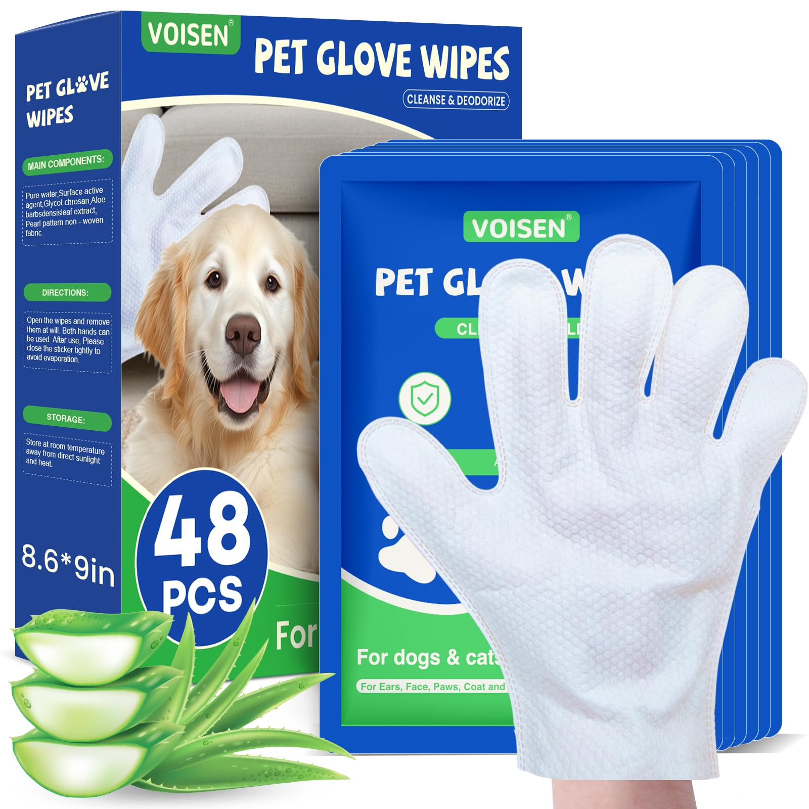 VOISEN guantes-limpieza-mascotas: limpieza rápida del pelaje.