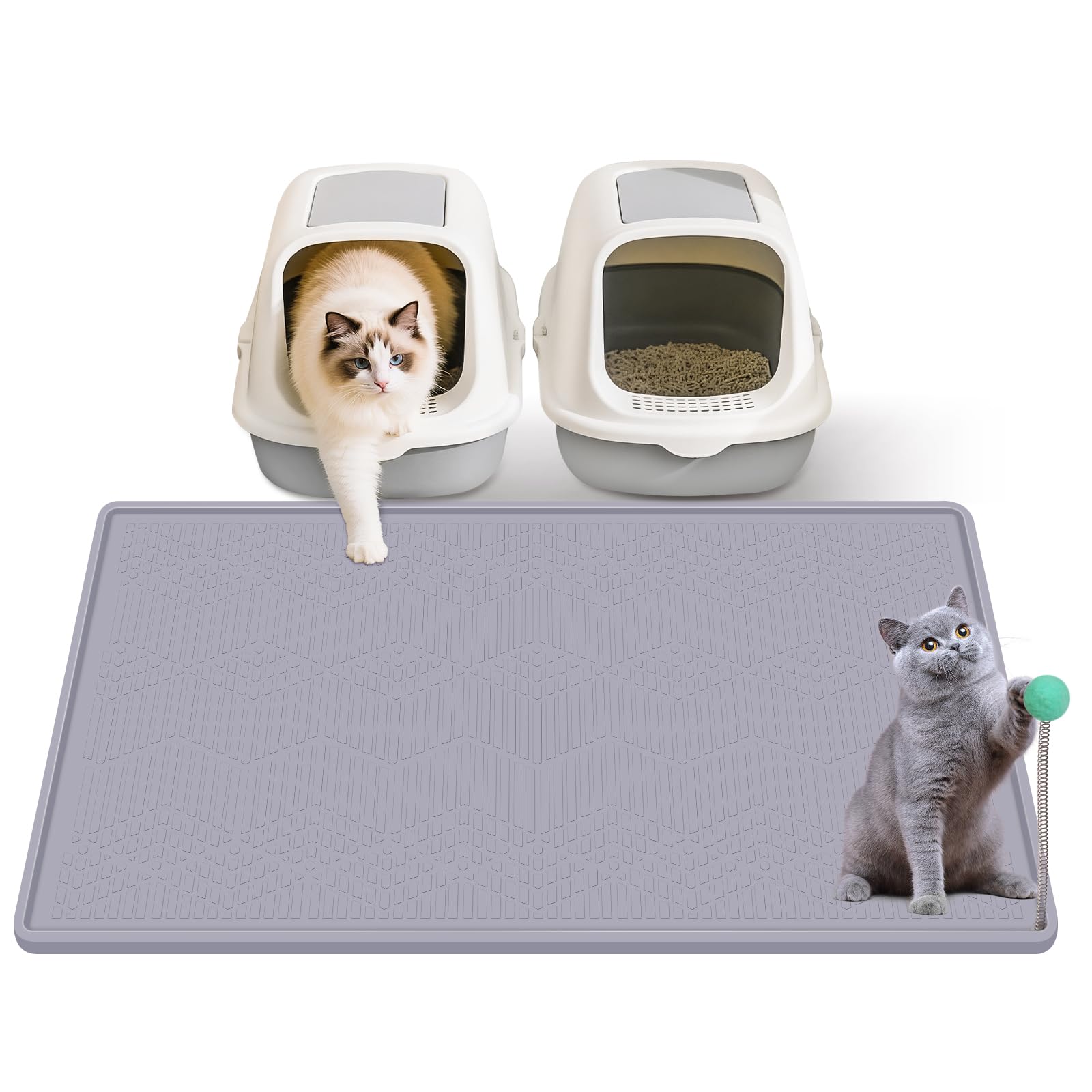 Vokolesd Alfombrilla para arena de gato 38x25 atrapa la arena