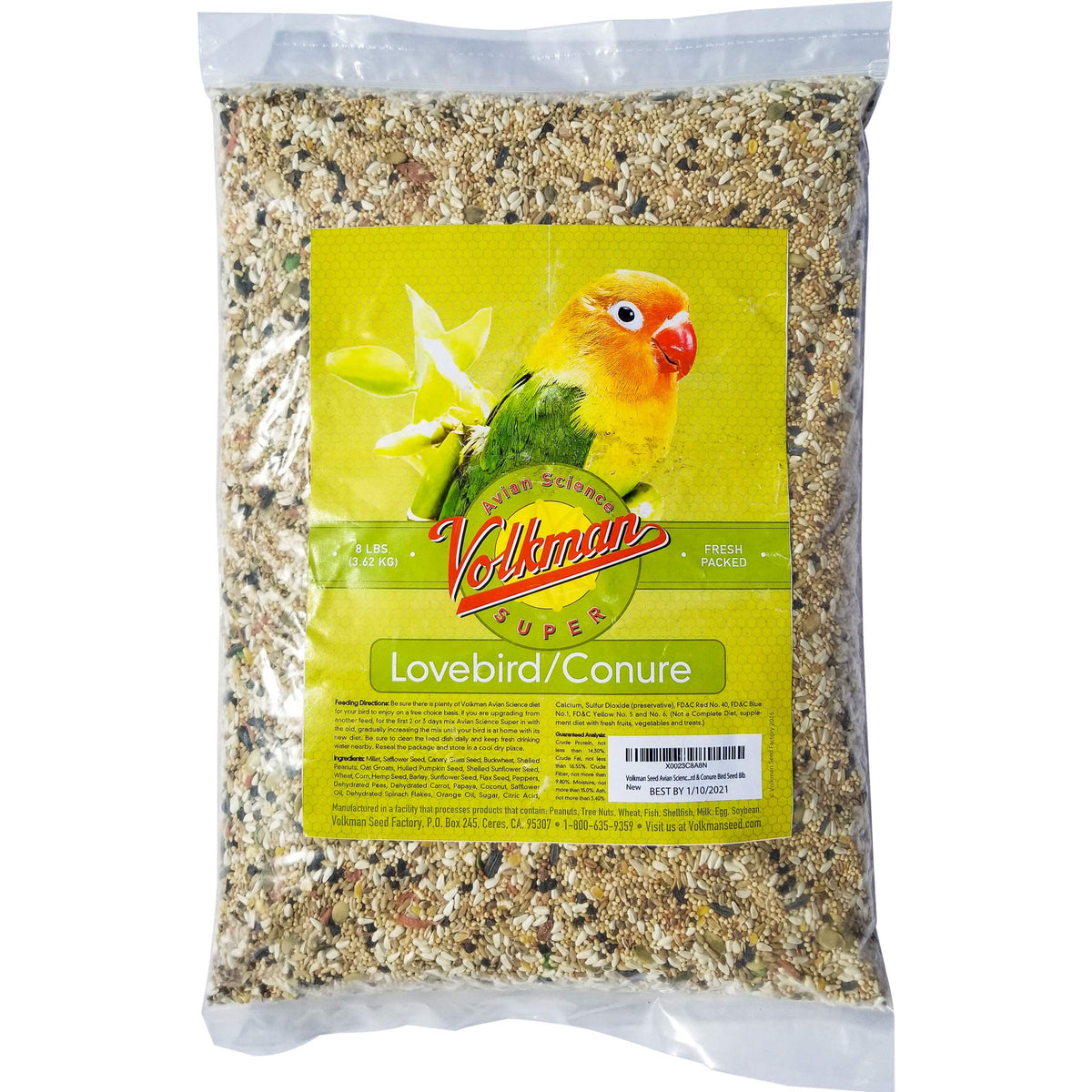 Volkman Semillas Ciencia Aviaria para inseparables y conuros, mezcla nutritiva para aves pequeñas y activas.