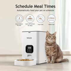 Voluas permite programar hasta 4 comidas diarias para gatos o perros
