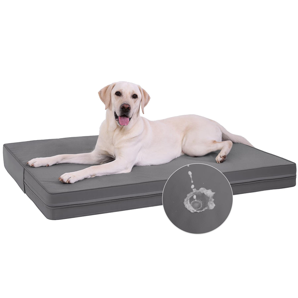 Vonabem cama perro grande con cuero impermeable para exterior