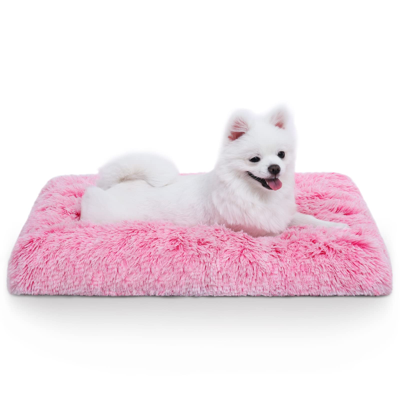 Vonabem cama para perro pequeño rosa en terciopelo, ideal para descanso suave.