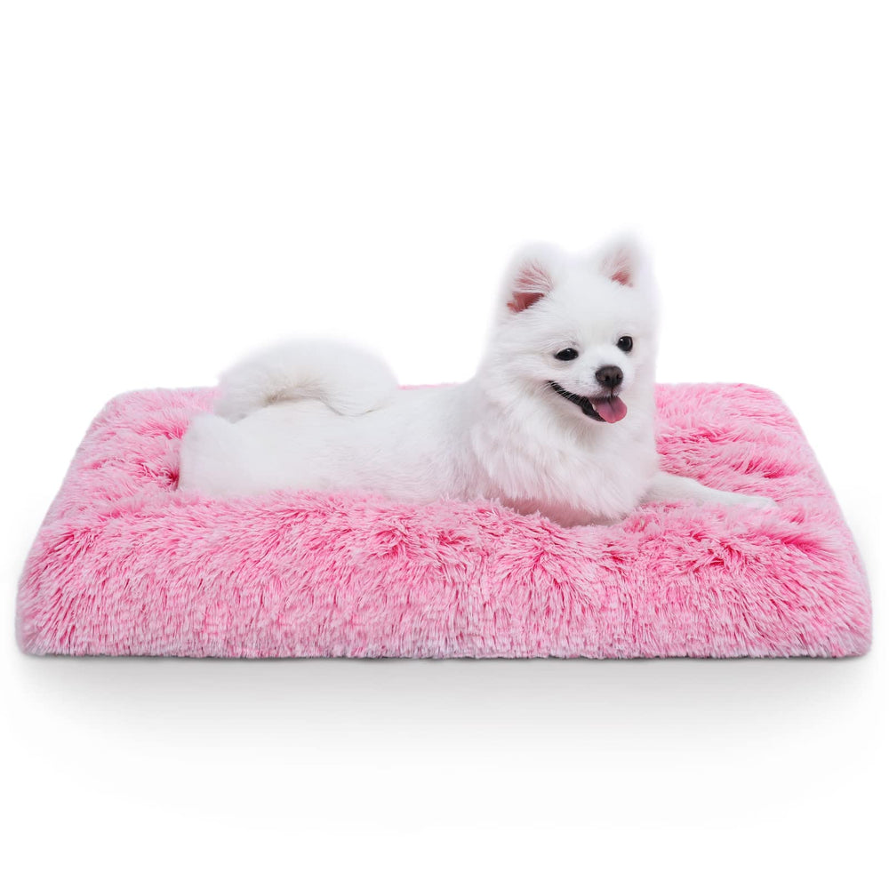 Vonabem cama para perro pequeño rosa en terciopelo, ideal para descanso suave.