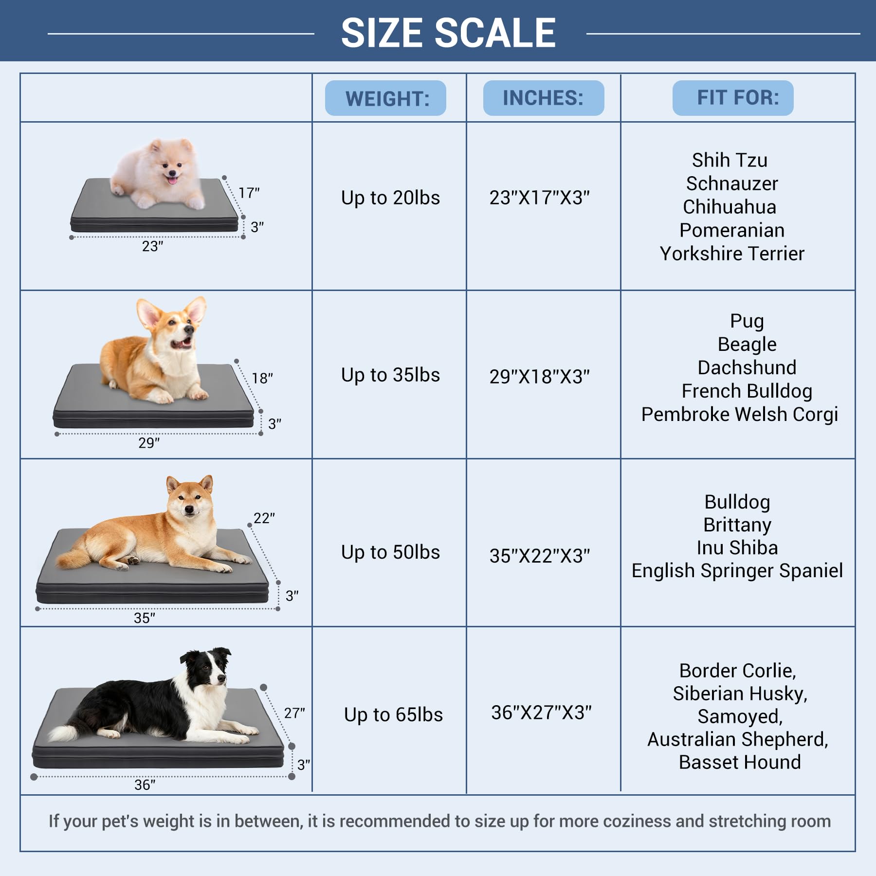 Vonabem cama tamaño 23x17 pulgadas, adecuada para perros pequeños.