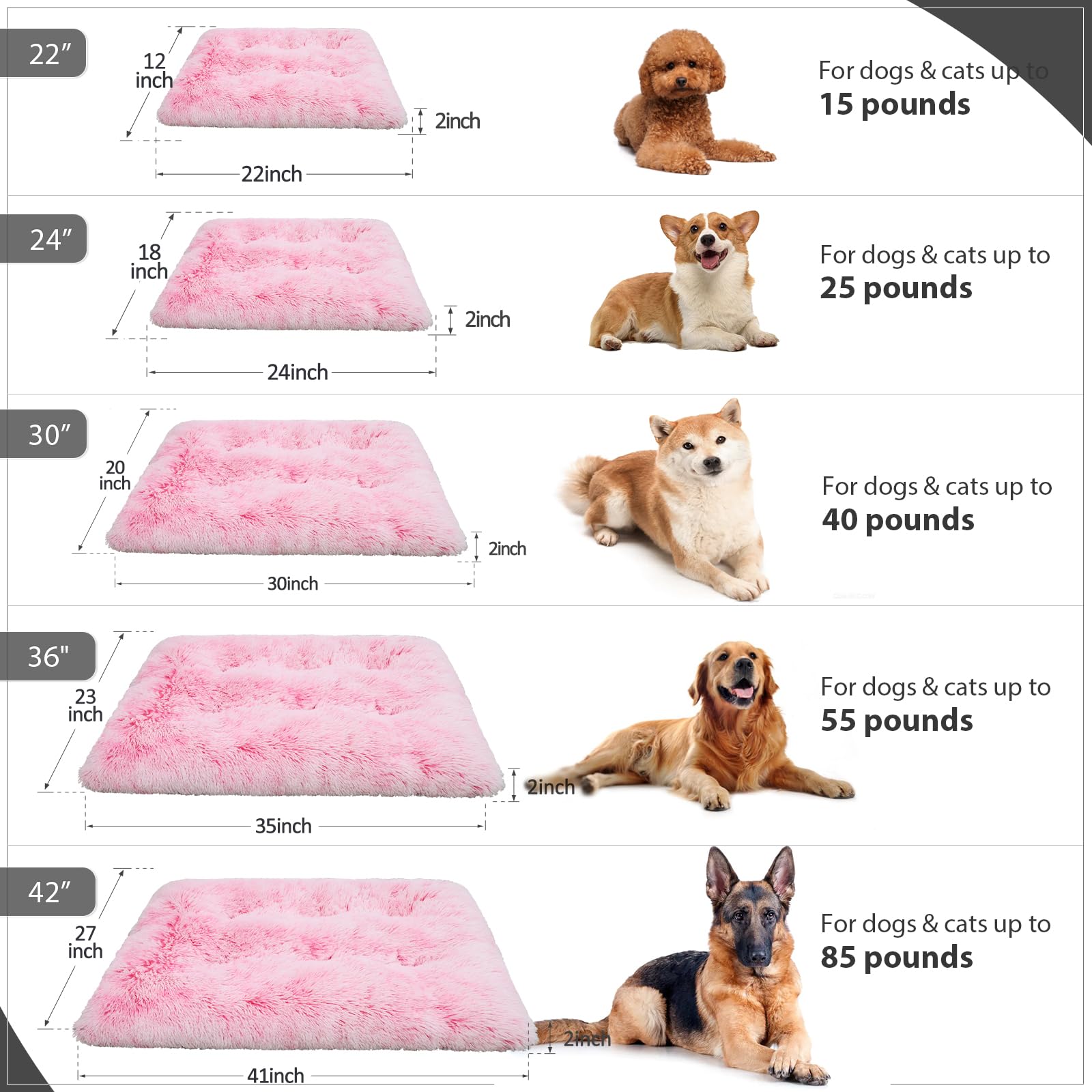 Vonabem Cama XL en color rosa tono suave para mascotas