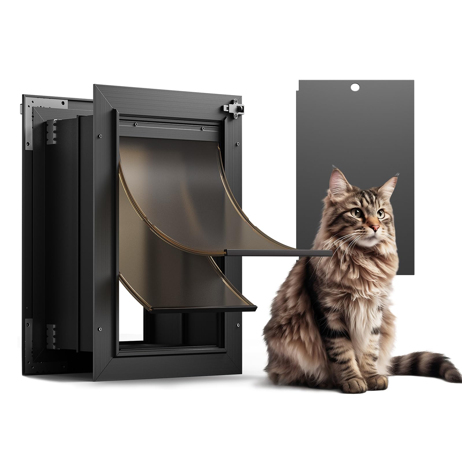 La puerta-gato-pared-abierta de VOSOIR facilita acceso cómodo para mascotas pequeñas.