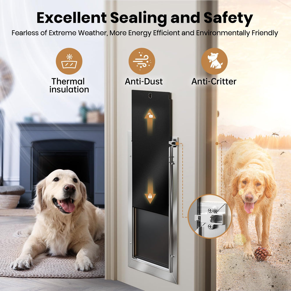 VOSOIR Puerta para perro, panel de cierre incluido para seguridad.