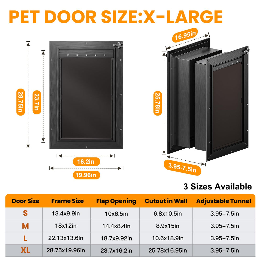 VOSOIR Puerta para perros, túnel telescópico adaptable a paredes.