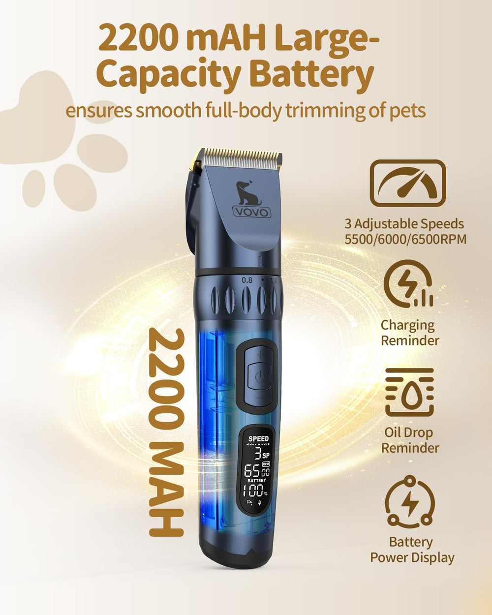 Motor potente de 3 velocidades para diferentes grosores.