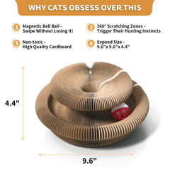 VOXGET Gato Rascador Plegable, diseño acordeón para almacenamiento fácil