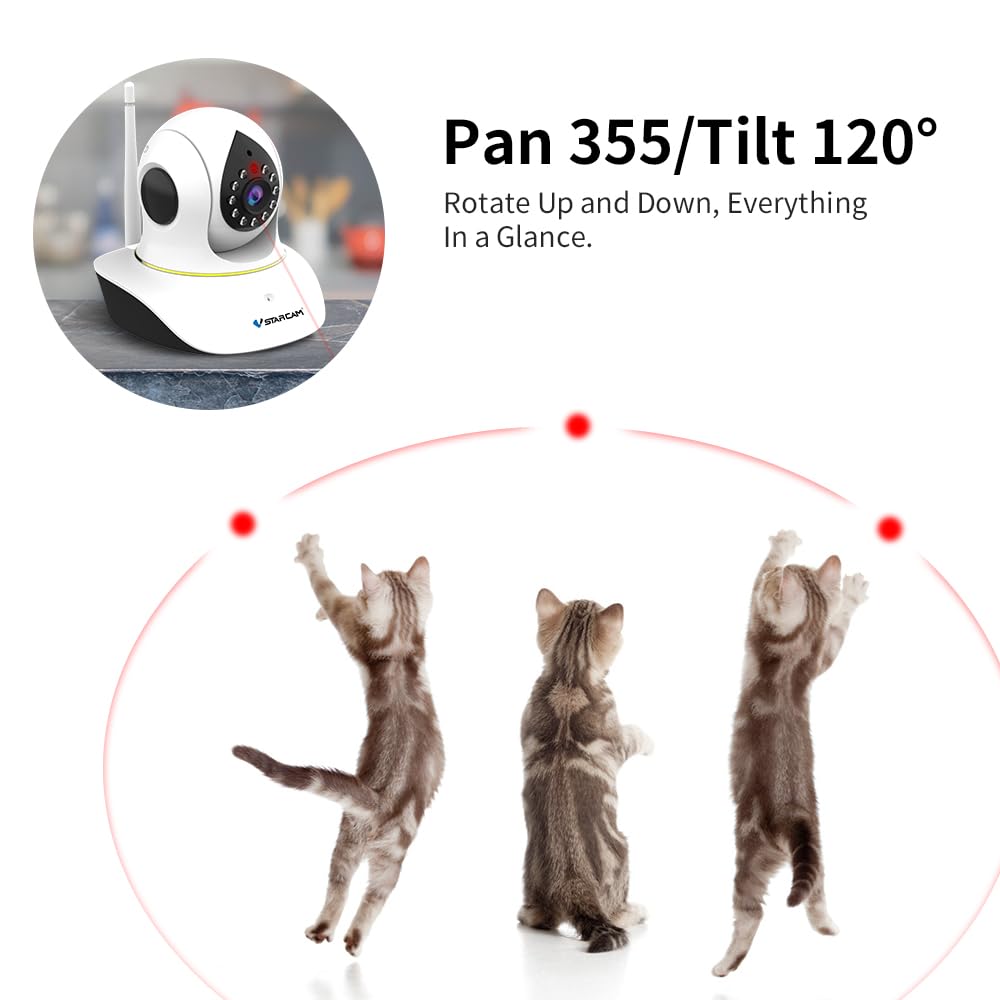 VSTARCAM Cámara para mascotas almacenamiento nube: acceso a grabaciones desde cualquier dispositivo.