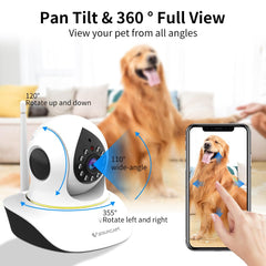 VSTARCAM Cámara para mascotas audio bidireccional: habla con tu mascota a distancia y tranquilízala.
