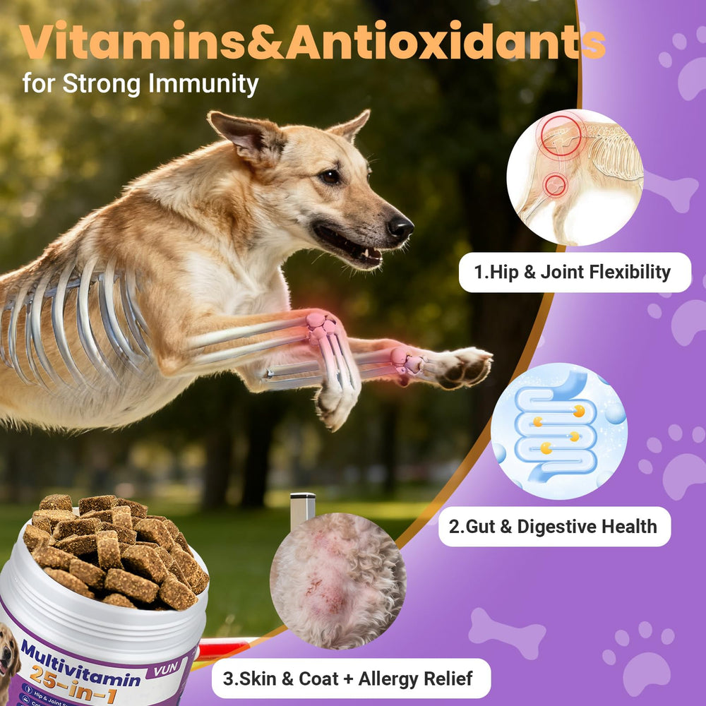 VUN Dog Multivitamin sabor natural para premiar sin colorantes artificiales.