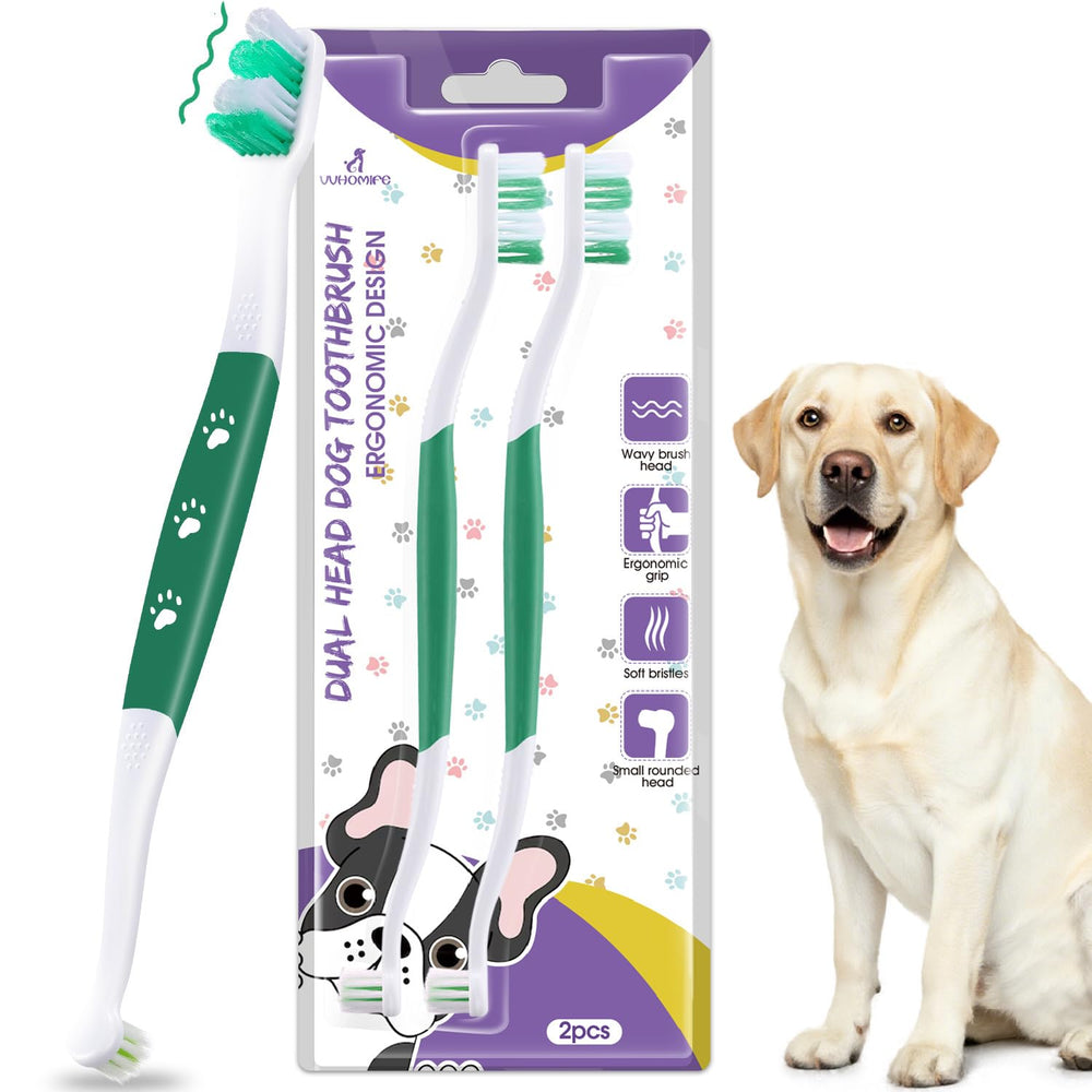 vvhomife cepillo para perros con dos cabezas para limpieza completa