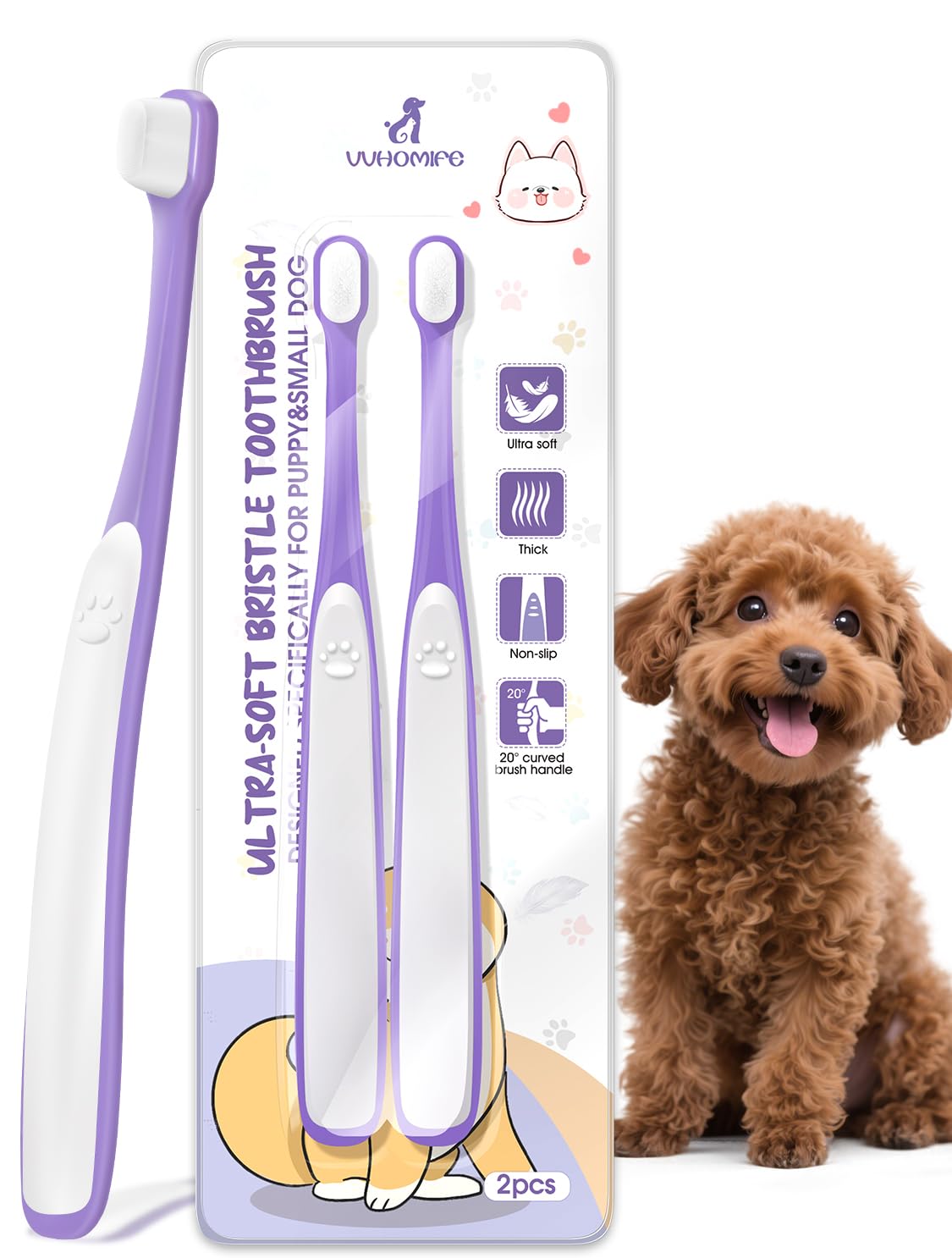 VVHOMIFE cabezal mini de 0,39 pulgadas para limpieza precisa en perros pequeños.