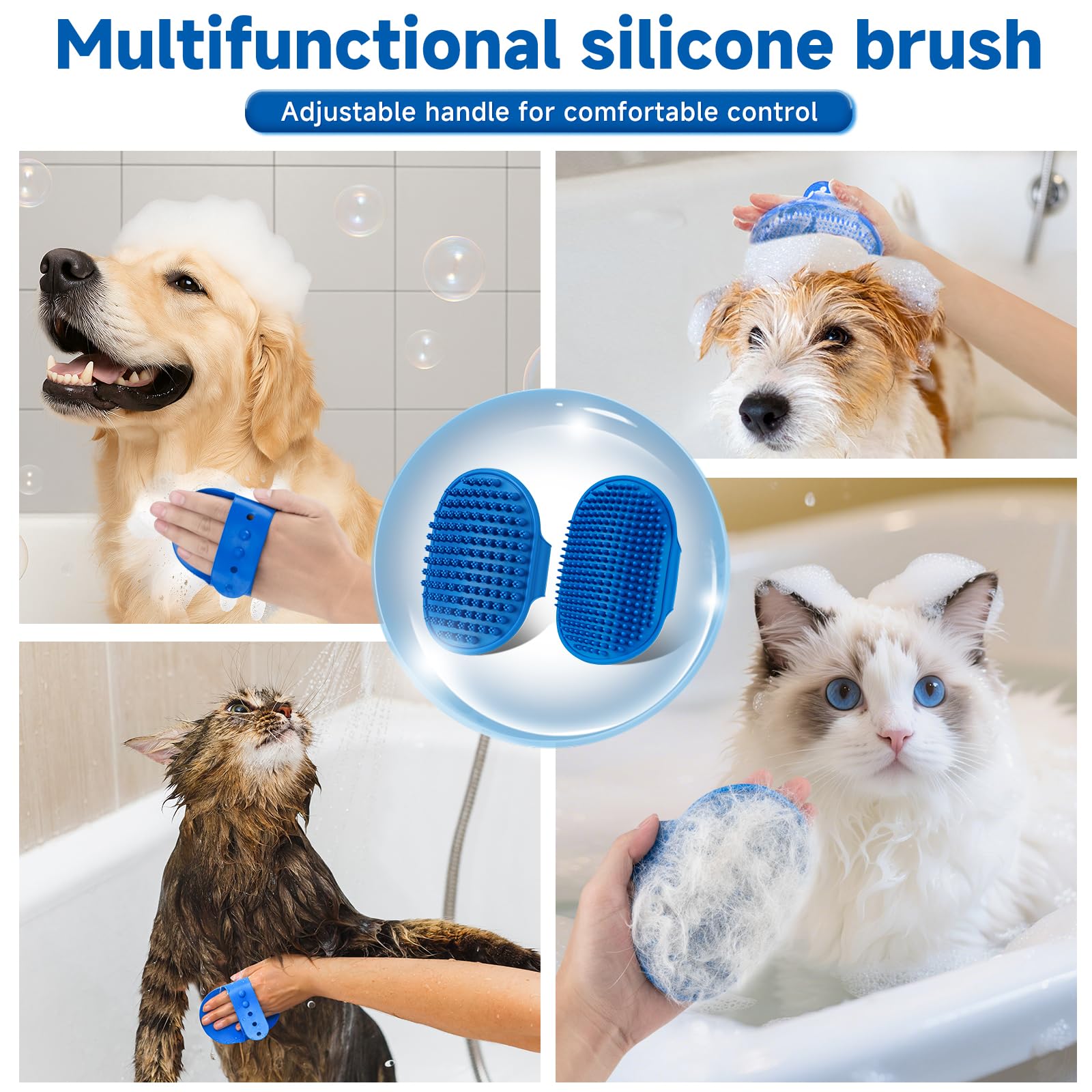VVWVVW Pet Steam Brush guantes de baño para un cepillado cómodo
