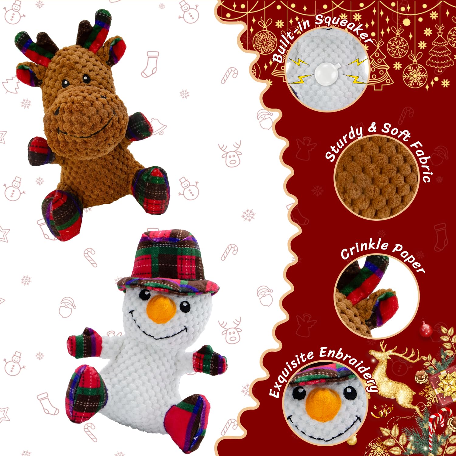 VWPTCHI peluche doble, relleno suave para juego seguro y prolongado