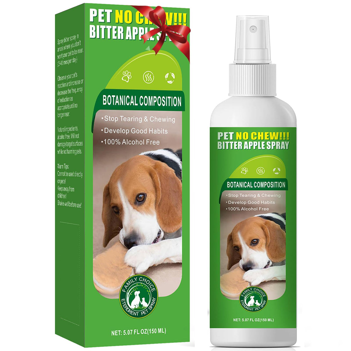 vyaji spray manzana amarga para perros: botella y aroma disuasivo natural que ayuda a evitar morder muebles.