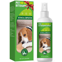 vyaji spray manzana amarga para perros: botella y aroma disuasivo natural que ayuda a evitar morder muebles.