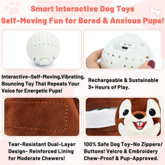 VYsTN Juguete para perros con movimiento aleatorio y sonido realista para jugar.