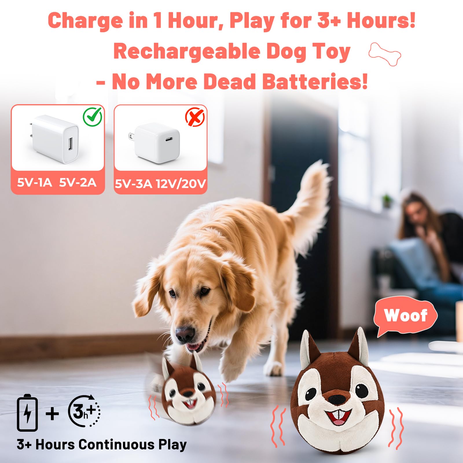 VYsTN Juguete recargable con batería de larga duración para sesiones de juego prolongadas.