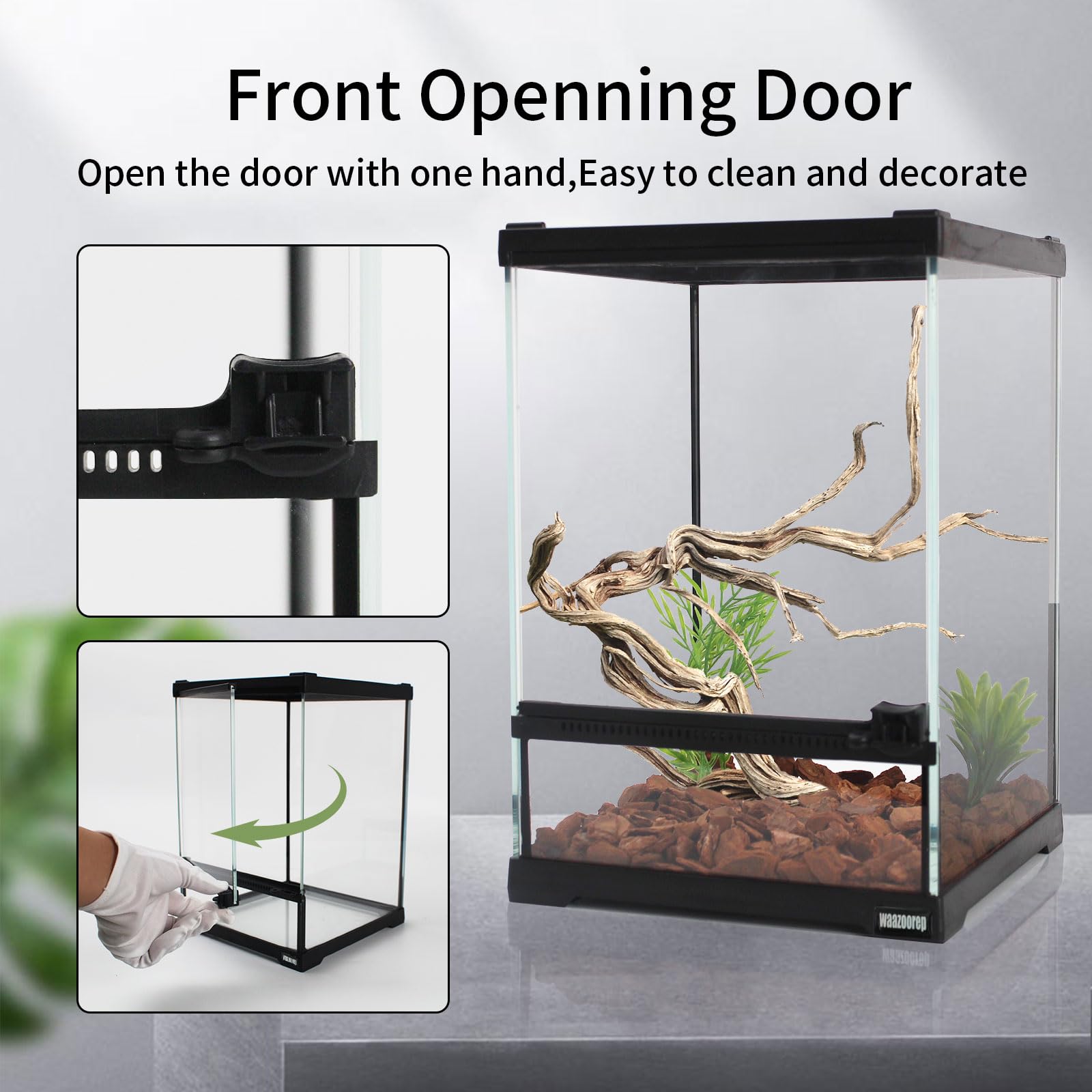 Waazoorep Mini Terrario: diseño compacto ideal para reptiles pequeños