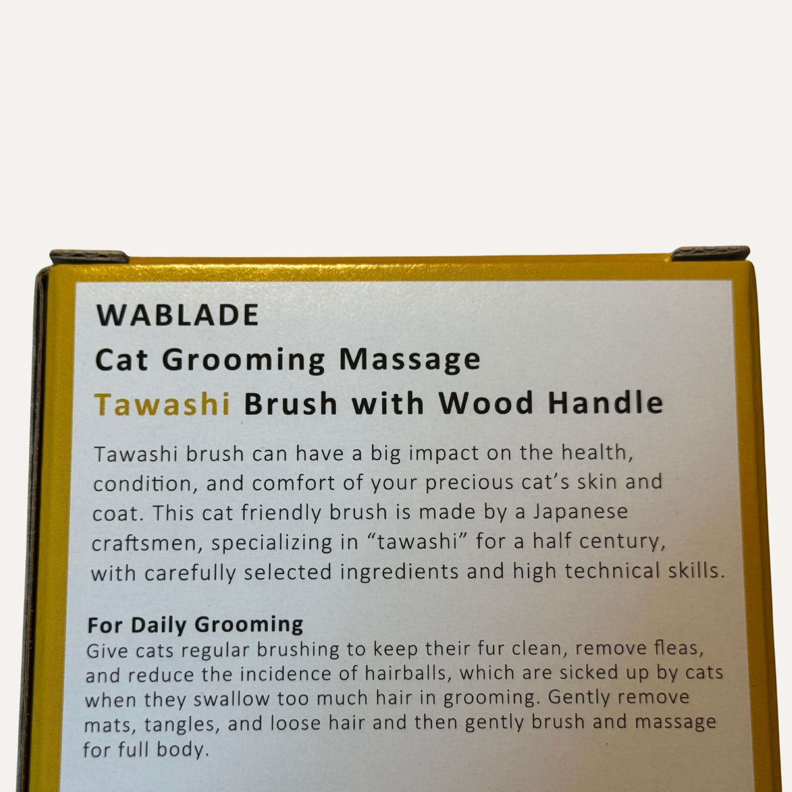 Wablade caja-regalo con cepillo natural listo para regalo a amantes de gatos.