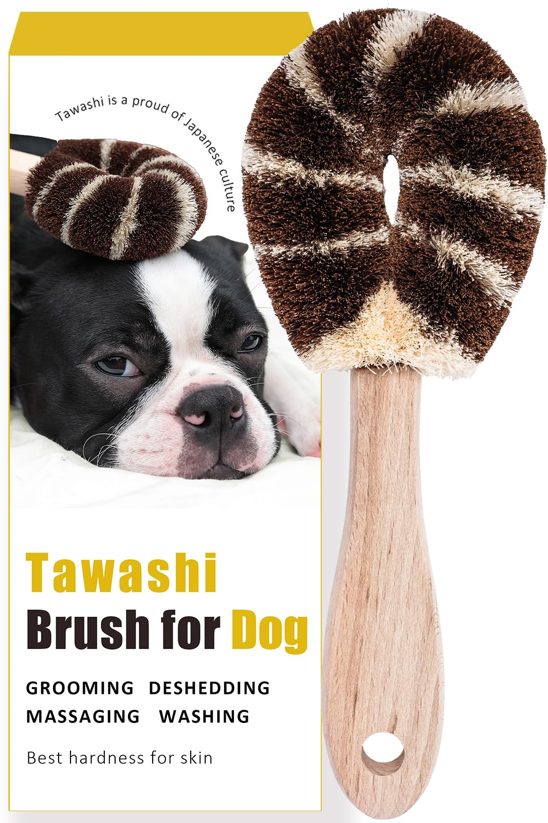 Wablade Tawashi para perro, limpieza natural suave que cuida el pelaje.