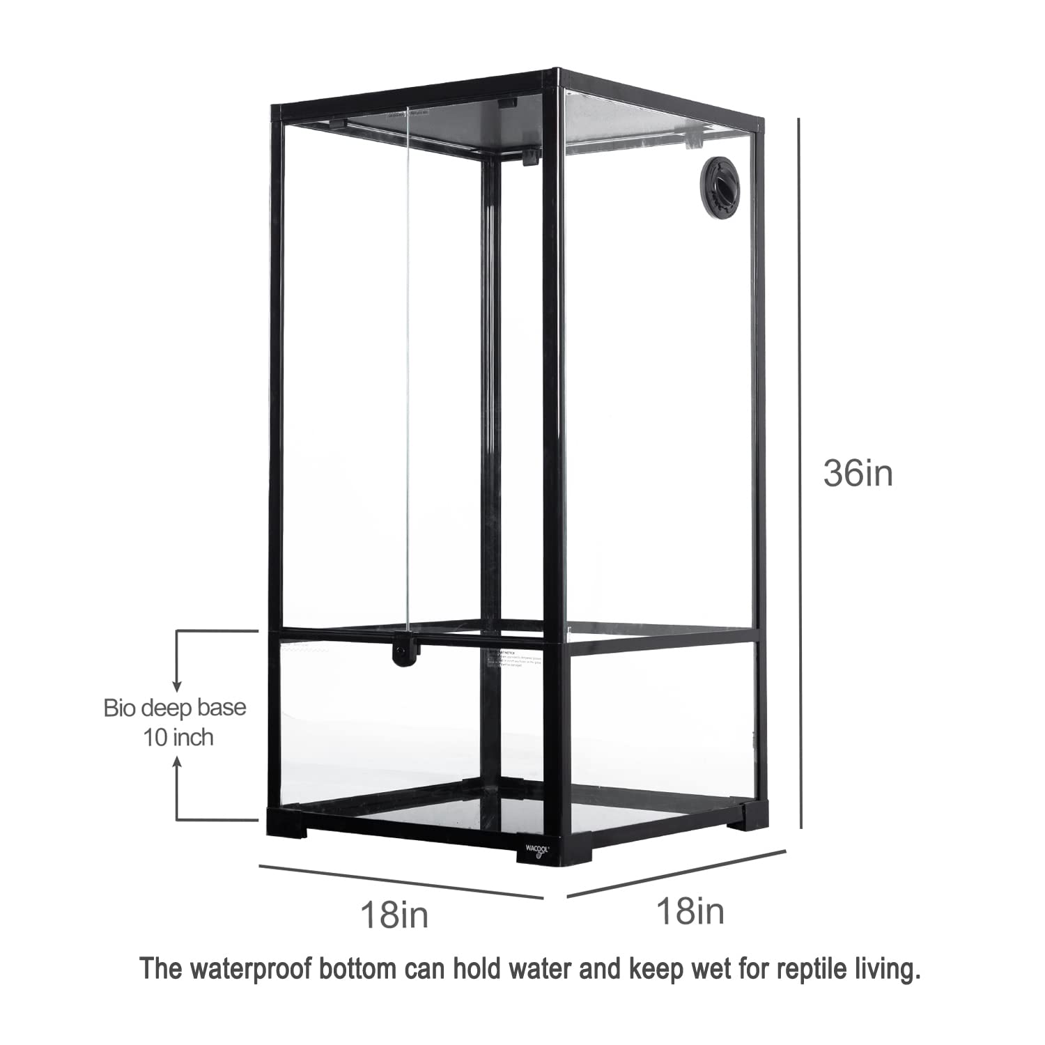 WACOOL tanque reptil fondo impermeable de 10 pulgadas mantiene la humedad estable.