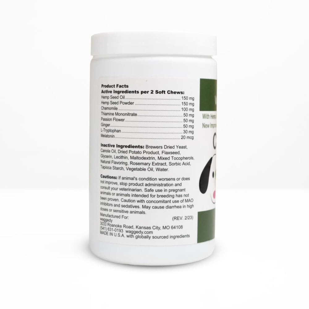 waggedy Calm Max: Formulado en EE. UU. en instalaciones CGMP para calidad