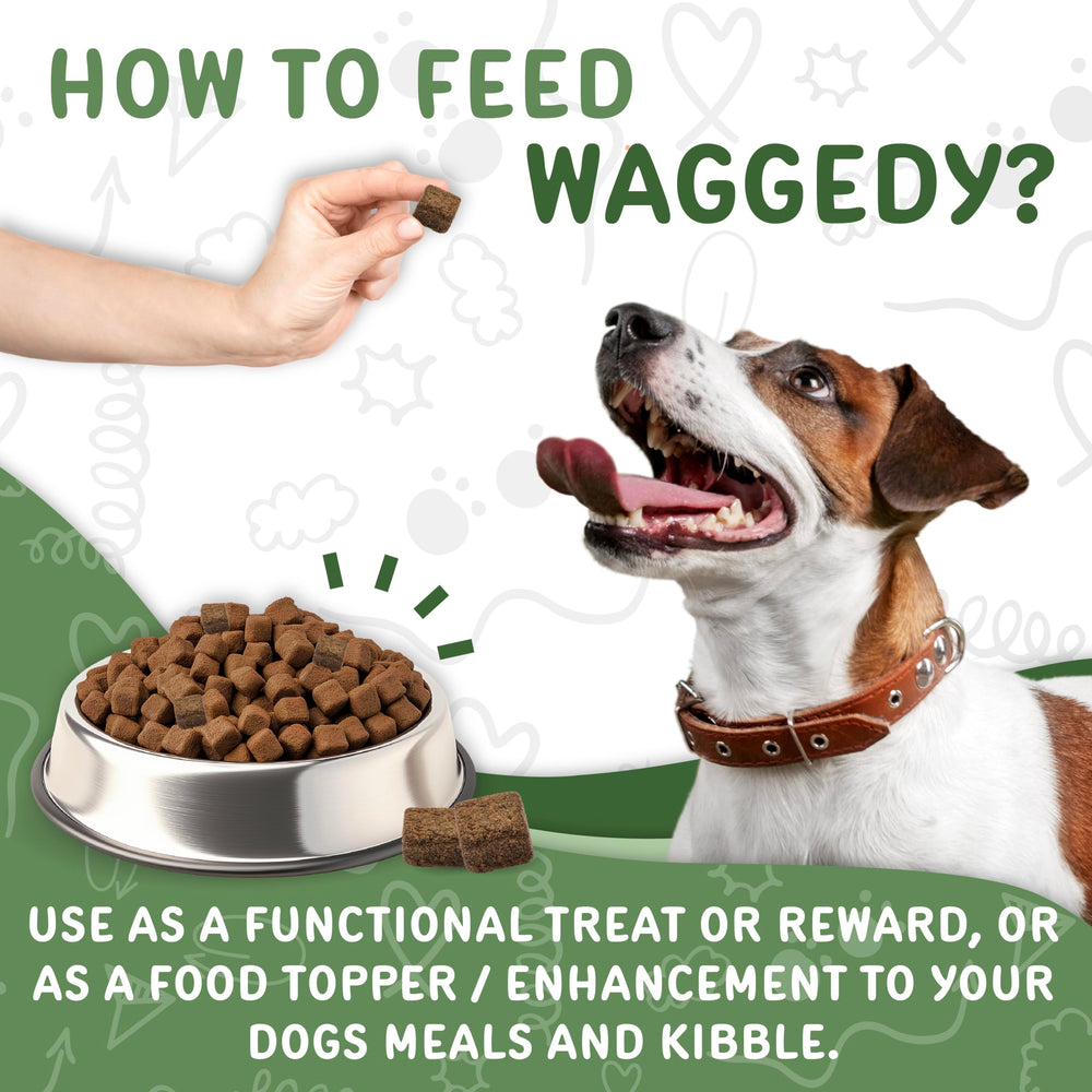 waggedy Calm Max: Textura natural, fácil de mezclar con la comida diaria