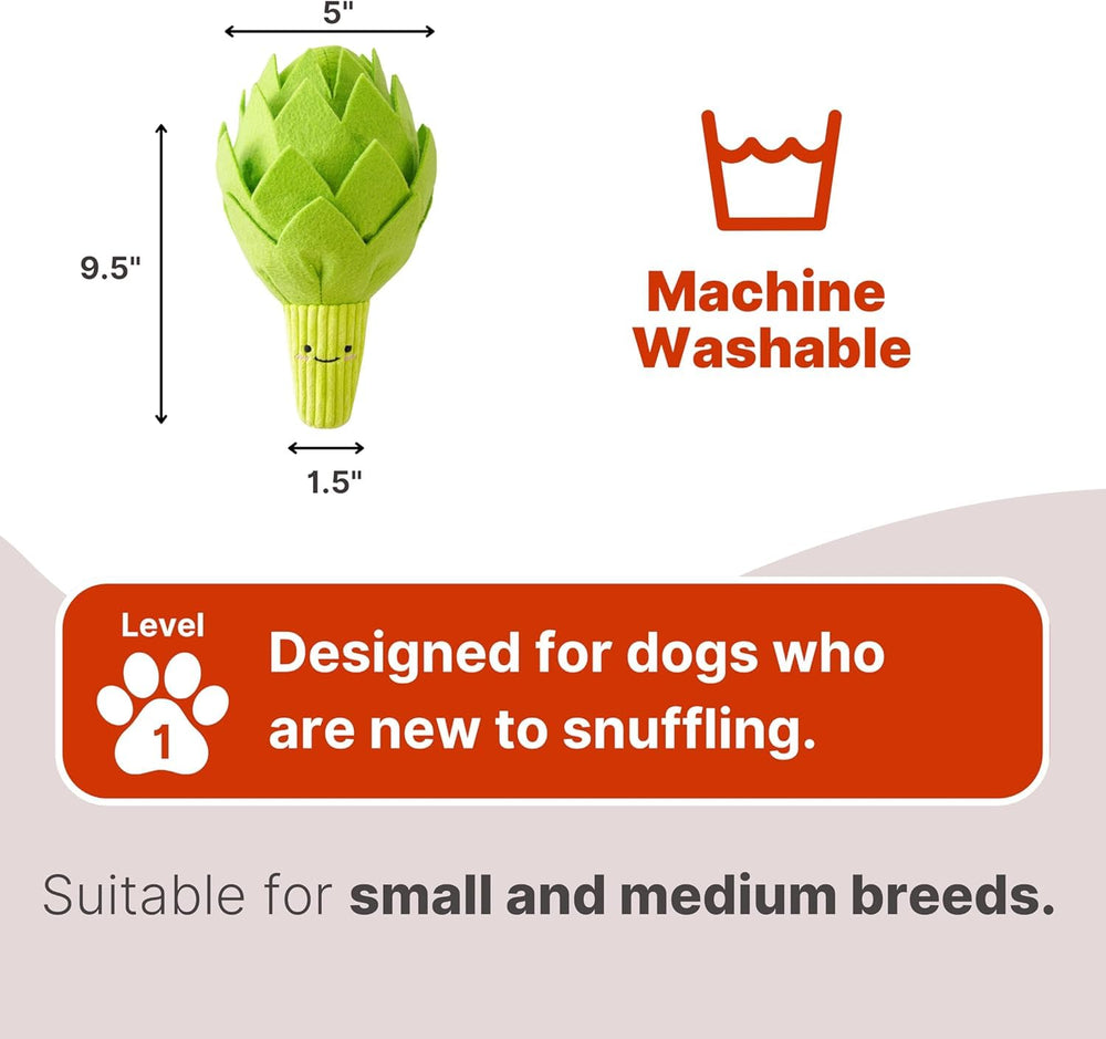 Wagorific Juguete alcachofa, apto para todas las tallas de perros
