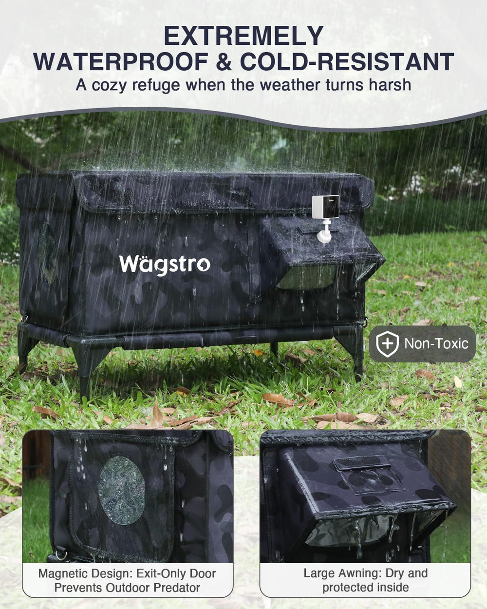 Wagstro facilita limpieza rápida gracias al diseño de apertura y velcro.