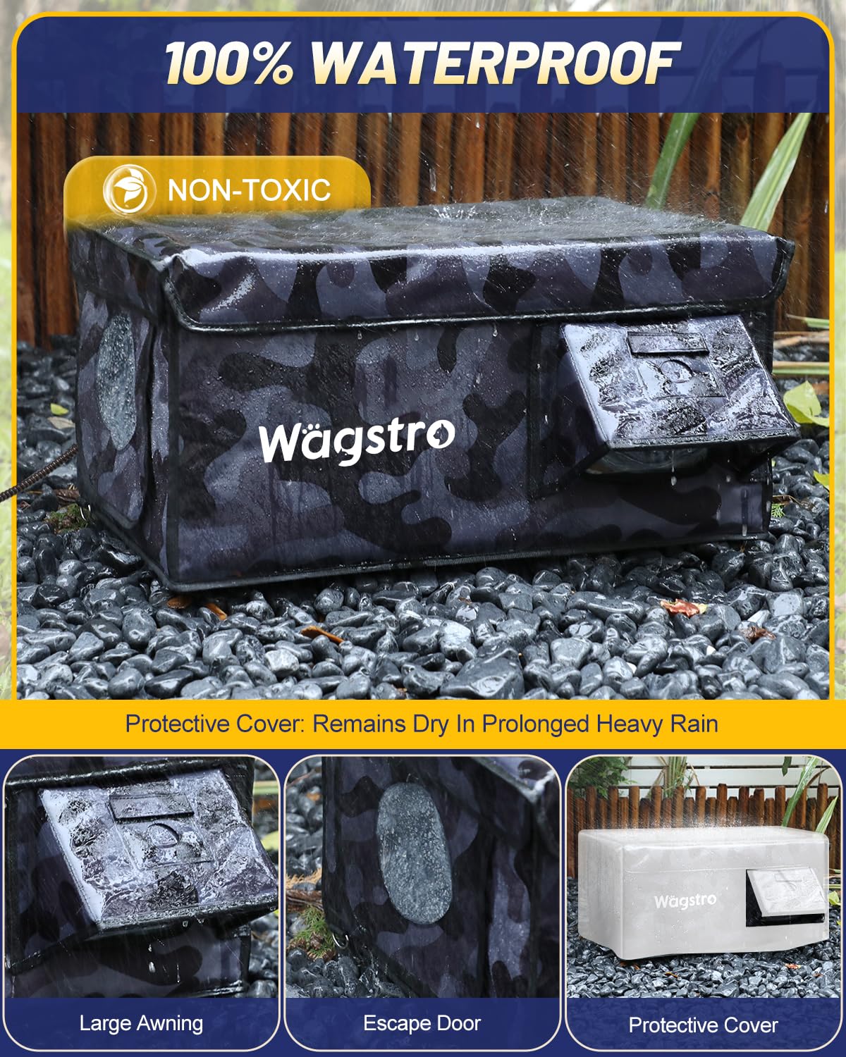 Almohadilla de calefacción Wagstro integrada brinda calor suave para el descanso del gato.